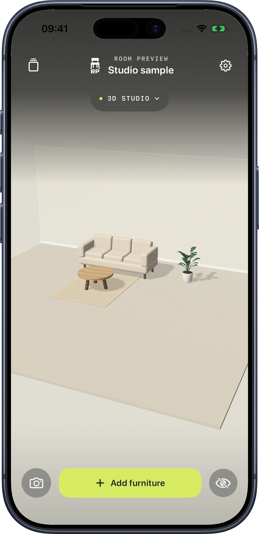 Room Preview Studio arrangement