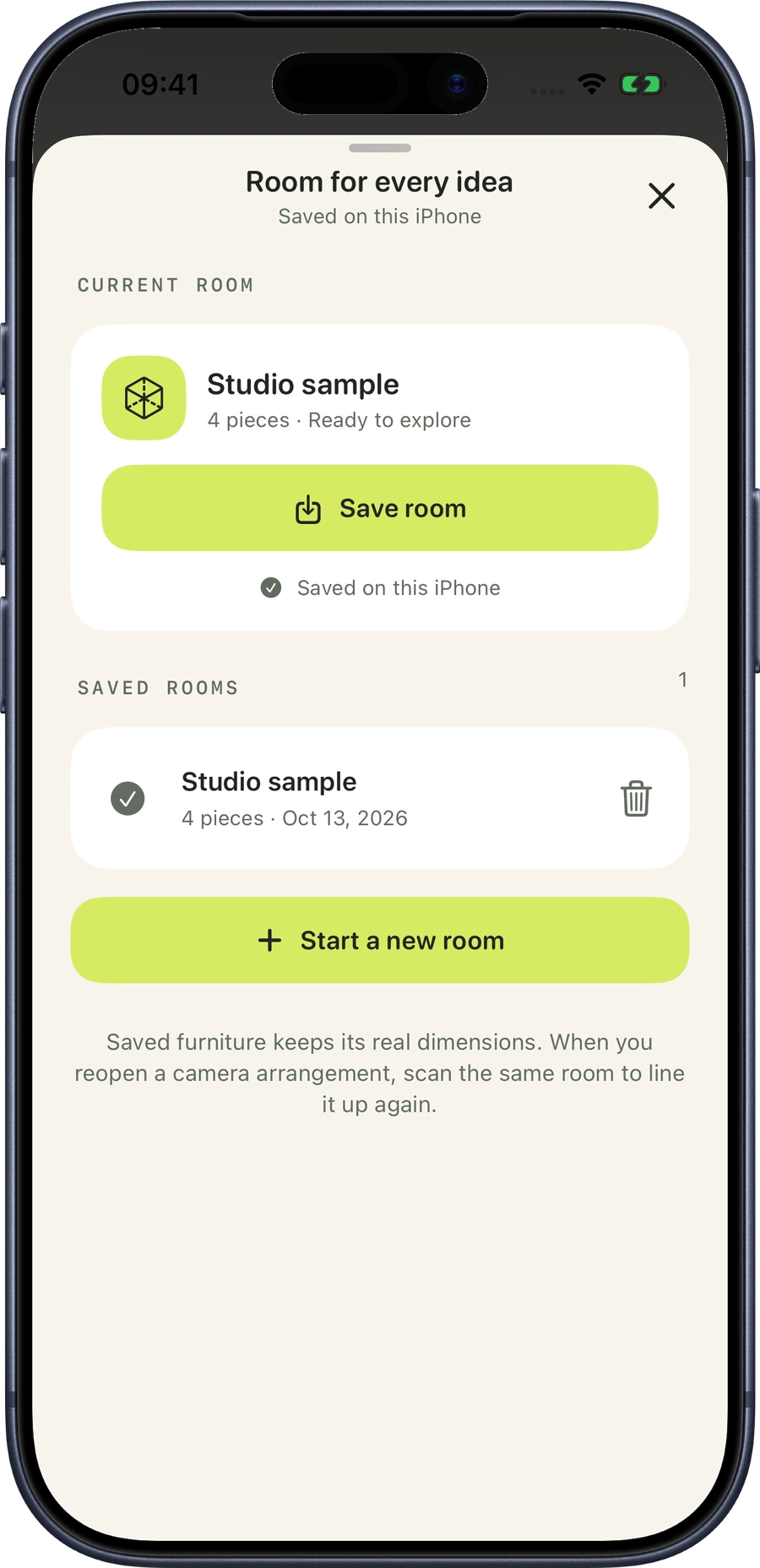 Room Preview Studio: Keep your arrangement